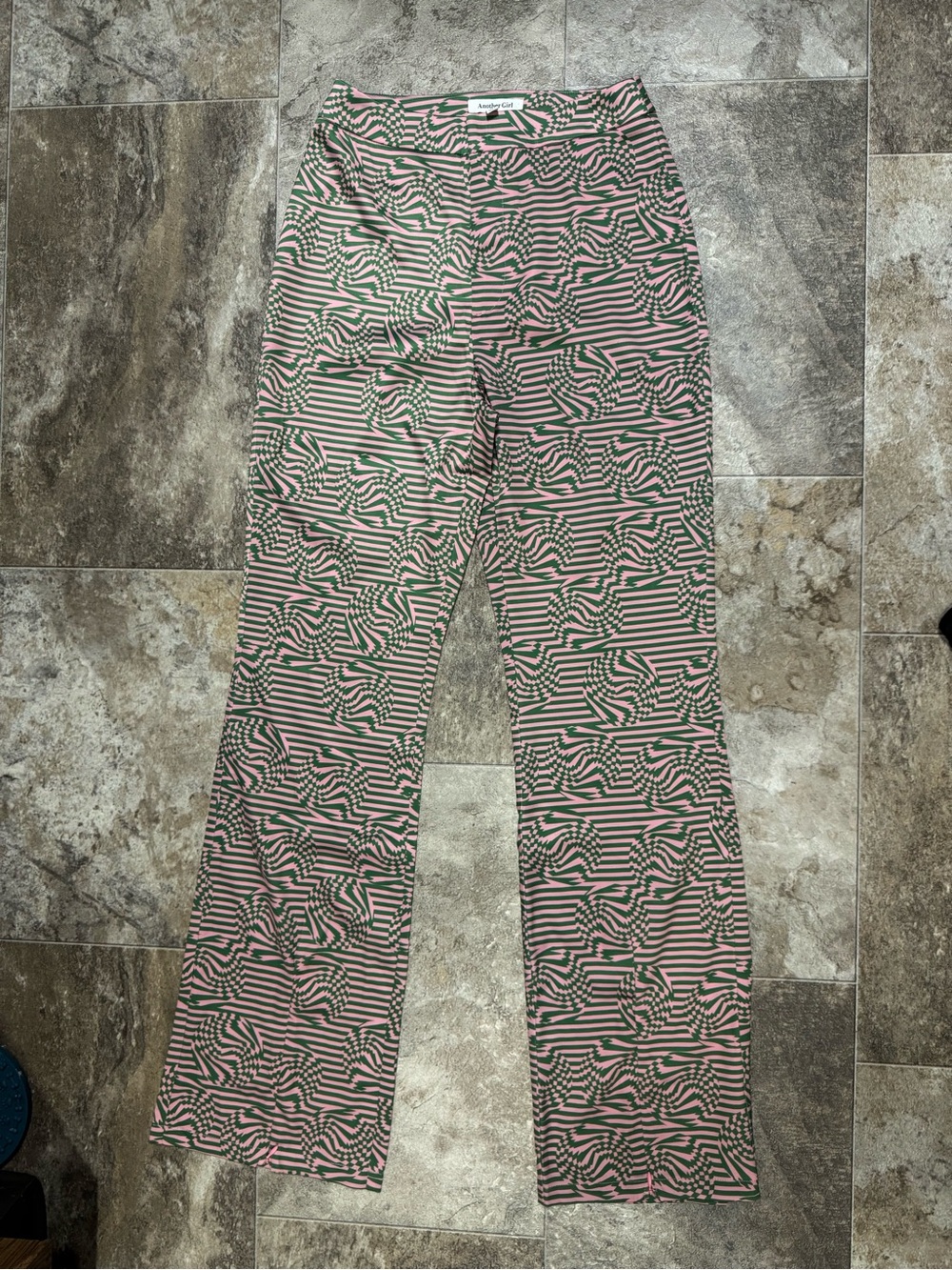 Another Girl- Patterned Green and Pink trousers